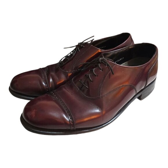 Florsheim Burgundy Lexington Cap Toe Oxford Sz 10 - Picture 1 of 9